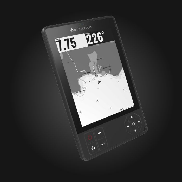The best chartplotter, built by sailors, for sailors. We designed MAPTATTOO boat GPS from the ground-up to be the best it could be. Rugged tablet with large 6″ E-Ink Screen. No installation needed. IP68 Waterproof. Fast USB-C charging. Free firmware and software upgrades. 1-year warranty, free returns.
